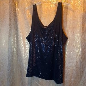 Size 22/24 tank top.  Black sequin front.